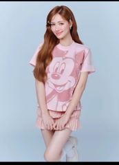ÁO PHÔNG HỒNG HOẠ TIẾT MICKEY NỮ SẴN