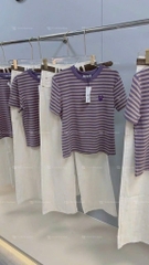SET ÁO KẺ QUẦN JEAN SUÔNG TRẮNG NỮ