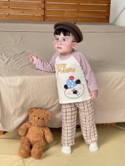 SET BỘ DÀI CUTE PANDA PHỐI QUẦN KẺ BÉ TRAI SẴN(XẢ 39k)