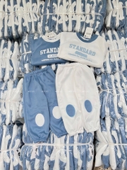 SET 2 BỘ DÀI NỈ HÀN STANDARD TRẮNG PHỐI XANH BÉ TRAI