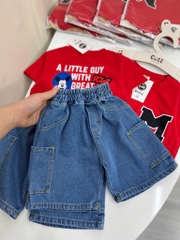 SÉT ÁO PHÔNG ĐỎ M QUẦN JEAN TÚI HỘP CHO BÉ TRAI NEW SẴN(XẢ 65k)