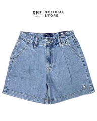 QUẦN SHORT JEAN NỮ XANH THÊU NGỰA SẴN (SALE 109k)