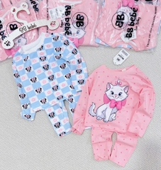 SET 2 BỘ DÀI MÈO NƠ HỒNG XANH BÉ GÁI SẴN