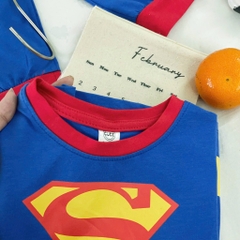 SET BỘ DÀI COTTON SUPER MAN XANH KÈM MẶT NẠ ÁO CHOÀNG BÉ TRAI