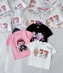 SET 3 ÁO CỘC LABUBU HỒNG TRẮNG ĐEN BÉ GÁI SẴN (SALE 79k)