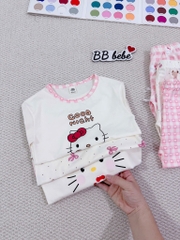 SET 3 BỘ DÀI MÈO PASTEL NƠ KẺ HỒNG BÉ GÁI SẴN