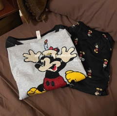 SET BỘ DÀI MICKEY THÊU PHỐI MÀU NỮ THU ĐÔNG