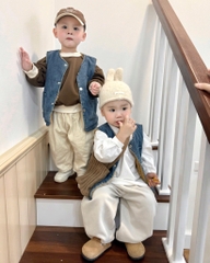 ÁO GILE DENIM LÓT NỈ SIÊU CƯNG CHO BÉ