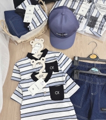 SET CK CỔ TRỤ QUẦN JEAN GIẤY MỀM KÈM MŨ BÉ TRAI
