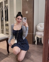 SET VÁY 2 DÂY KÈM ÁO CADIGAN MỎNG NỮ