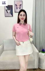 ÁO POLO CÁ XẤU HỒNG CỔ VIỀN NỮ