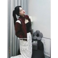 ÁO KHOÁC NỈ NỮ EMIS PHỐI VIỀN VAI THU ĐÔNG SẴN