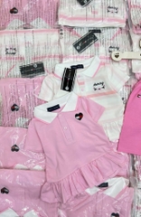 SET 2 BỘ BABYDOLL QUẦN LEGGING THÊU TONE HỒNG BÉ GÁI SẴN (SALE 130k)