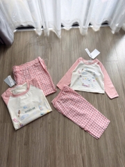 SET DÀI HAPPY BATH TIME QUẦN KẺ HỒNG MẸ VÀ BÉ SẴN