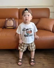 SET ÁO COTTON QUẦN ĐŨI FAST ROAD RACE CHO BÉ