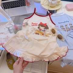 SET 3 VÁY 2 DÂY BÉ GÁI SNOW WHITE( LOẠI RẺ)