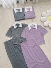 SET ÁO CỔ HAI LÁ THỜI TRANG MIX CV LI KIỂU NỮ(sale 99k)