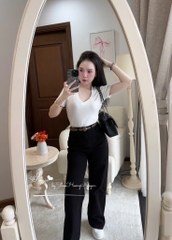 SET ÁO PHÔNG CỔ TIM MIX QUẦN BÒ NỮ SẴN