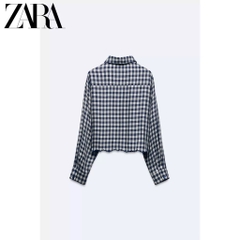 ÁO SƠ MI KẺ CARO ZRA THÊU HOA VINTAGE NỮ (XẢ 109k)