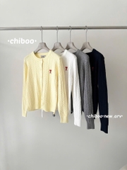 ÁO LEN CARDIGAN THÊU TIM 4 MÀU NỮ THU ĐÔNG