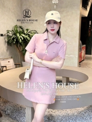 VÁY POLO UMI HỒNG PASTEL NỮ SẴN( xả 105k )