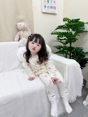 SET 3 BỘ DÀI MÈO PASTEL NƠ KẺ HỒNG BÉ GÁI SẴN