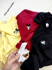 SET 3 ÁO ĐỎ VÀNG ĐEN THÊU MICKEY NỮ THU ĐÔNG SẴN