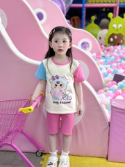 SET 2 BỘ COTTON TÀU HỒNG XANH BB3 BÉ GÁI SẴN( xả 79k )