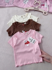 SET 3 ÁO CỔ SEN THÊU NẤM BÉ GÁI SẴN (SALE 59k)
