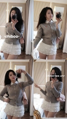 ÁO LEN CARDIGAN THÊU TIM 4 MÀU NỮ THU ĐÔNG