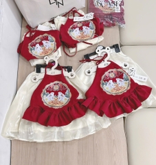 SET YẾM LỤA CHÂN VÁY GẤM BÉ GÁI