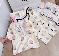 SÉT 2 BỘ GẤU NƠ CHẤM BI BÉ GÁI (SALE 70k)
