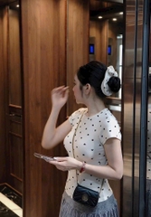 SET ÁO THUN TIM CHÂN VÁY KÈM CHUN BUỘC NỮ SẴN