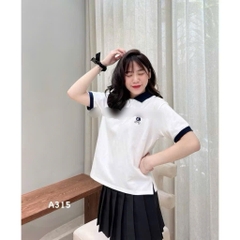 ÁO POLO NỮ CỔ BẺ THÊU GẤU SẴN