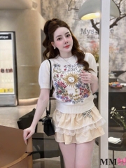 ÁO LEN CỘC DI.OR THÊU HOA MẶT TRỜI XINH YÊU NỮ