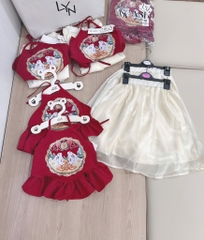 SET YẾM LỤA CHÂN VÁY GẤM BÉ GÁI