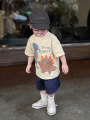 BỘ KHỦNG LONG ÁO COTTON QUẦN CỘC BÉ TRAI SẴN