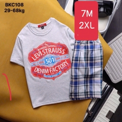 SET ÁO PHỒNG QUẦN KẺ CARO BÉ TRAI