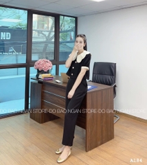 SET BỘ PHỐI CỔ TƠ HOA QUẦN SUÔNG(155k xả)