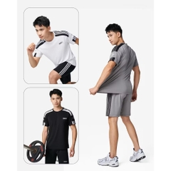 BỘ NAM CỔ TRÒN PHỐI KẺ 3 MÀU SẴN