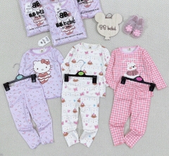 SET 3 BỘ DÀI KITTY TĂM KẺ HỒNG TÍM BÉ GÁI