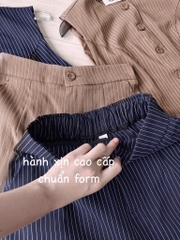 SET KẺ CÚC BỌC VẠT MỞ MIX SHORT NỮ SẴN (SALE 171k)