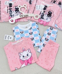 SET 2 BỘ DÀI MÈO NƠ HỒNG XANH BÉ GÁI SẴN