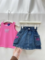 SET ÁO SÁT NÁCH GAP HỒNG CV BÒ KÈM MŨ BÉ GÁI SẴN(XẢ 70k)