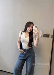 SET 3 ÁO CỔ TIM ĐEN XANH TRẮNG NỮ SẴN