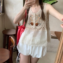 ÁO NỮ REN LƯỚI PHỐI HOA QCCC SẴN (XẢ 69k)