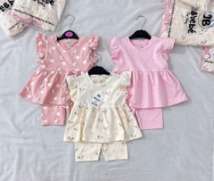 SET 3 BỘ BABYDOLL THỎ GẤU BE HỒNG BÉ GÁI( xả 145k )