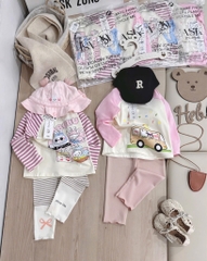 SET DÀI LABABU ĐÍNH NỔI ĐÁNG YÊU – MỀM MỊN CHUẨN COTTON XỊN BÉ GÁI