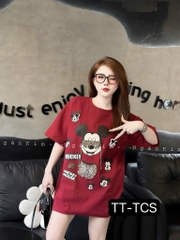 ÁO PHÔNG QC DÁNG RỘNG MICKEY ĐÍNH ĐÁ NỮ