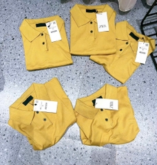 ÁO LEN POLO VÀNG CỘC TAY NỮ
